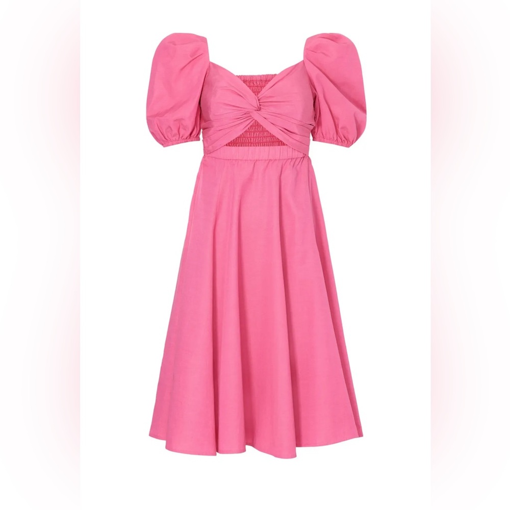 KATE SPADE NEW YORK Twist Waist Dress puff sleeve